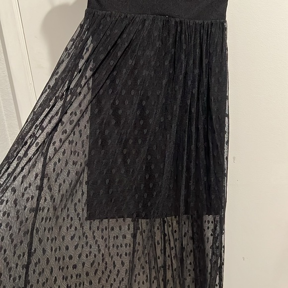 GUESS Strapless Swiss Dot Maxi Dress - Picture 4 of 7